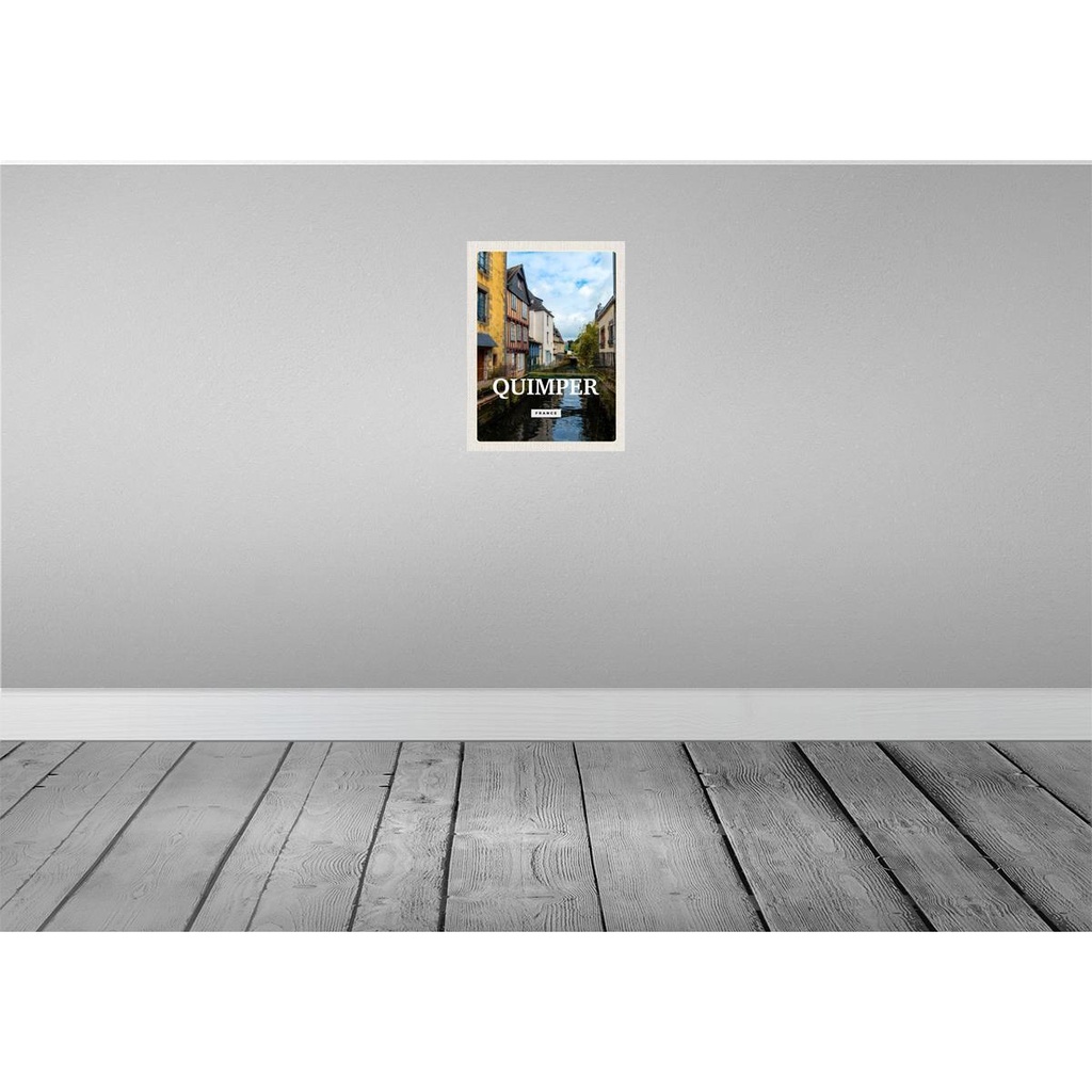 [LA-136349] Blechschild 40x30 cm Quimper France Urlaub Altstadt Fluss Bildmotiv Reisemotiv Abenteuer Reisen Straße Stadt Bild 2