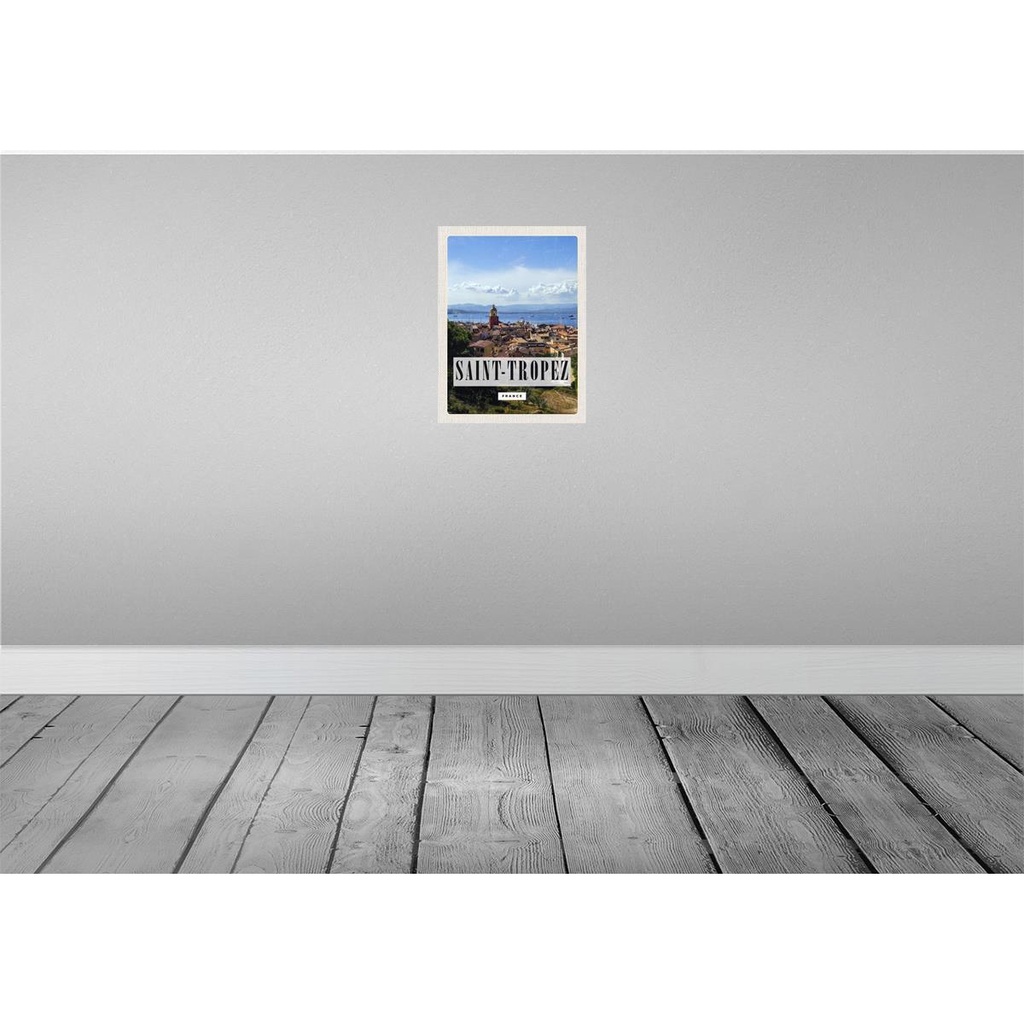 [LA-136351-H] Holzschild 40x30 cm Saint-Tropez France Panorama Poster Bildmotiv Reisemotiv Europa Bild 2
