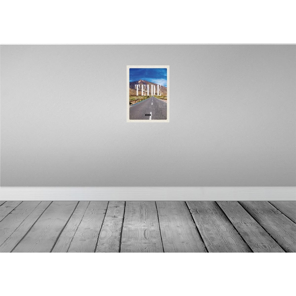 [LA-136358-H] Holzschild 40x30 cm Teide Spain Erhebung Retro Bildmotiv Reisemotiv Straße Stadt Bild 2
