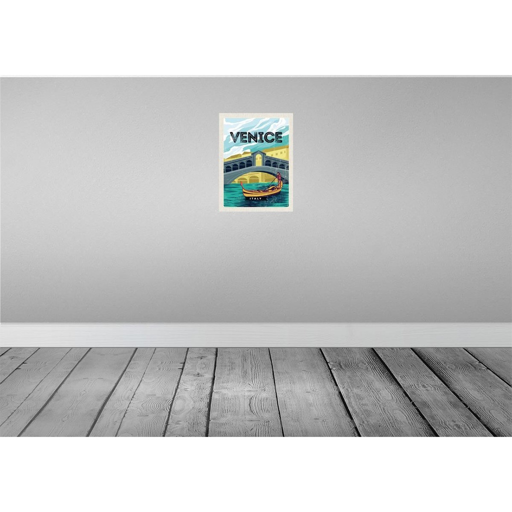 [LA-136362-H] Holzschild 40x30 cm Venica Italy malerisches Foto Bildmotiv Reisemotiv Straße Stadt Bild 2