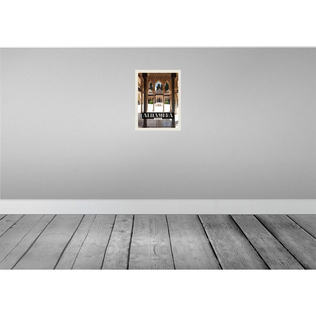 [LA-136365-H] Holzschild 40x30 cm Alhambra Spain Tourismus Bildmotiv Reisemotiv Straße Stadt Bild 2