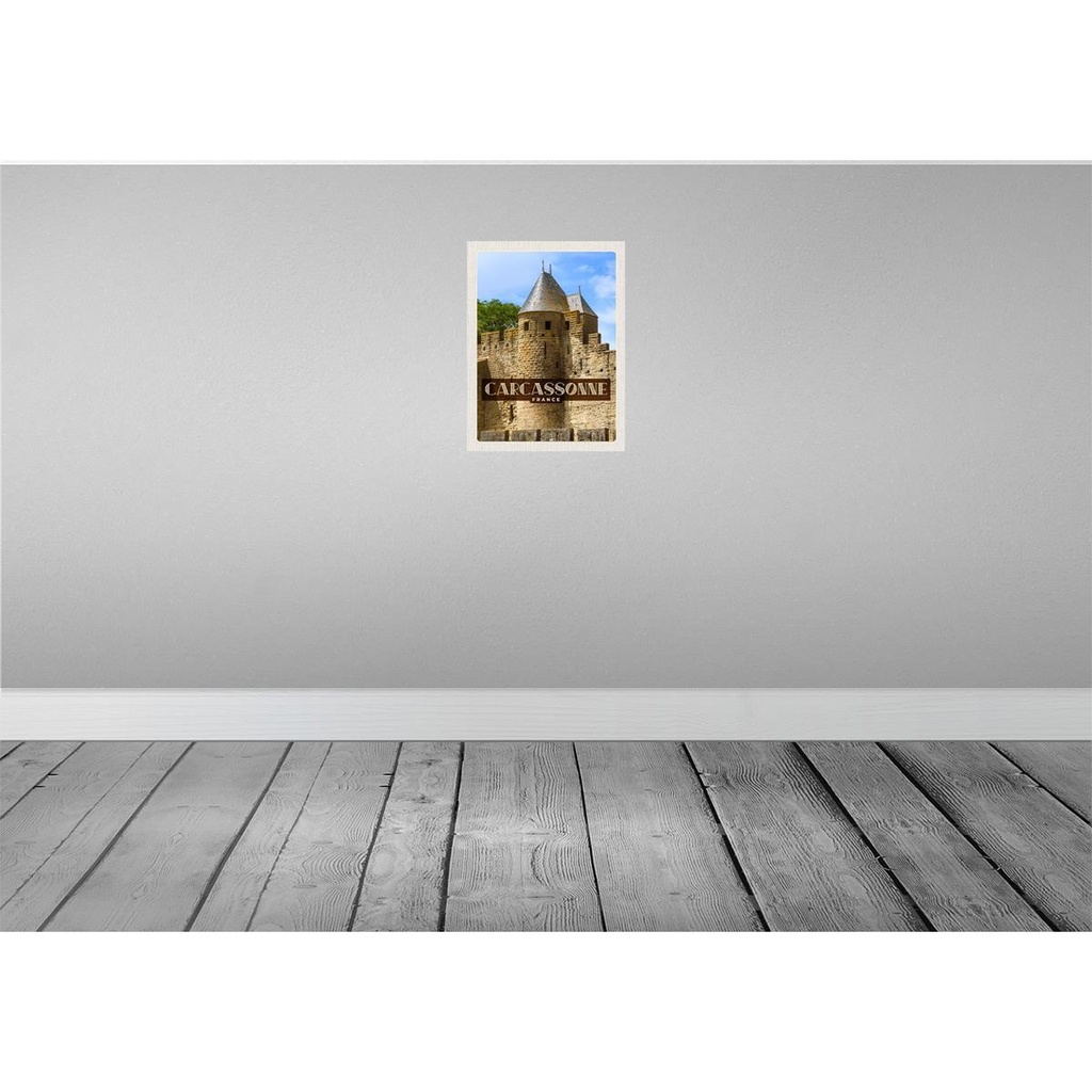 [LA-136375] Blechschild 40x30 cm Carcassonne Franca Weltkulturerbe Bildmotiv Reisemotiv Abenteuer Reisen Europa Urlaub Bild 2