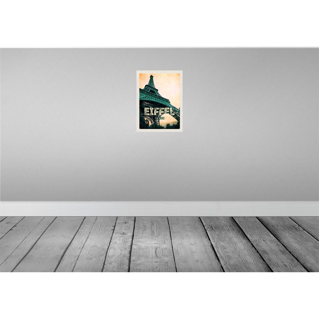 [LA-136380] Blechschild 40x30 cm Eiffel Tower Retro Bild Bildmotiv Reisemotiv Abenteuer Reisen Dekoration Urlaub Bild 2