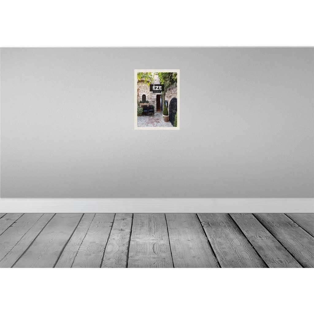 [LA-136381] Blechschild 40x30 cm Eze France Häuser Architektur Steinhaus Bildmotiv Reisemotiv Abenteuer Reisen Europa Urlaub Bild 2