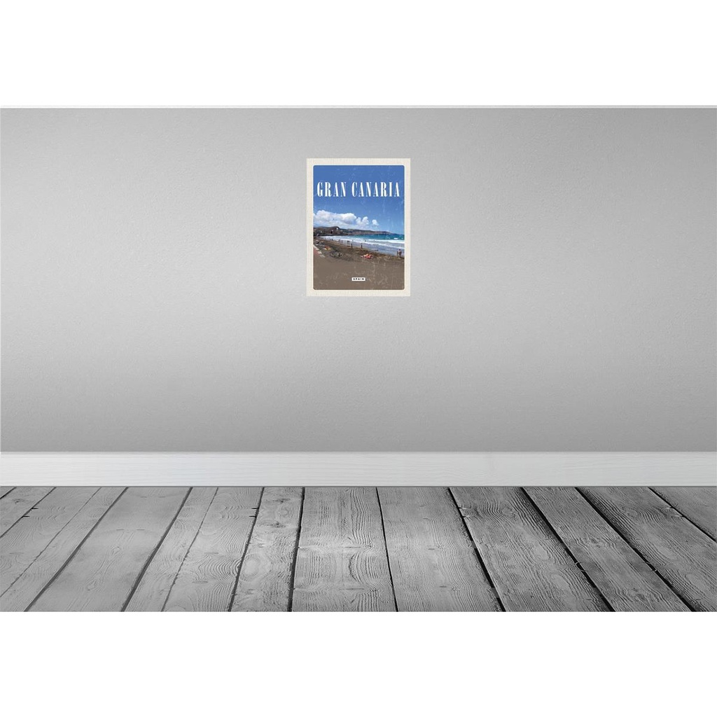 [LA-136383-H] Holzschild 40x30 cm Gran Canaria Spain Meer Strand Retro Bildmotiv Reisemotiv Europa Bild 2