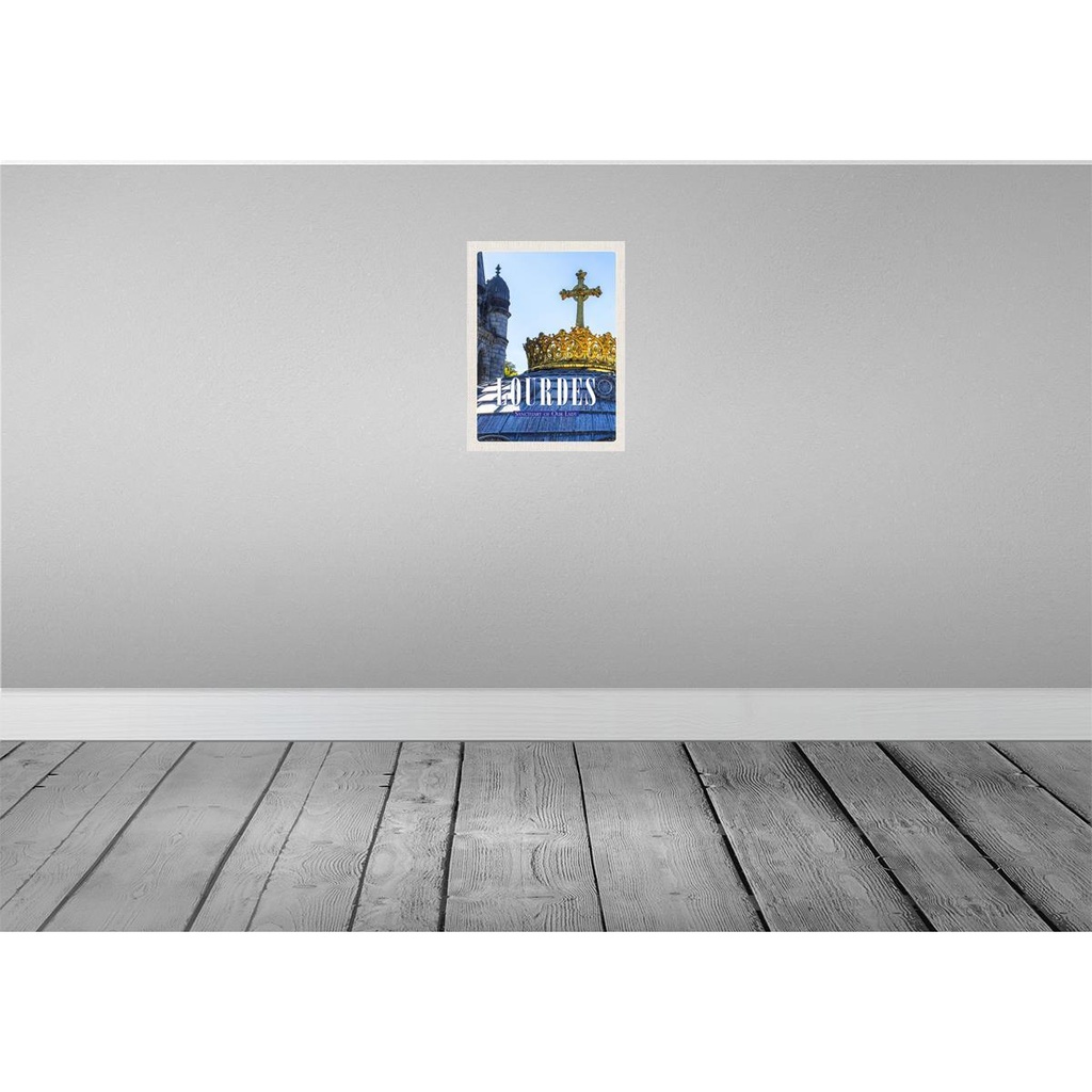 [LA-136386-H] Holzschild 40x30 cm Lourdes Sanctuary of our lady Gescenk Bildmotiv Reisemotiv Europa Bild 2