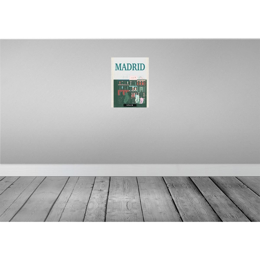 [LA-136388] Blechschild 40x30 cm Madrid Spain Errinerungen Retro Bildmotiv Reisemotiv Abenteuer Reisen Europa Urlaub Bild 2
