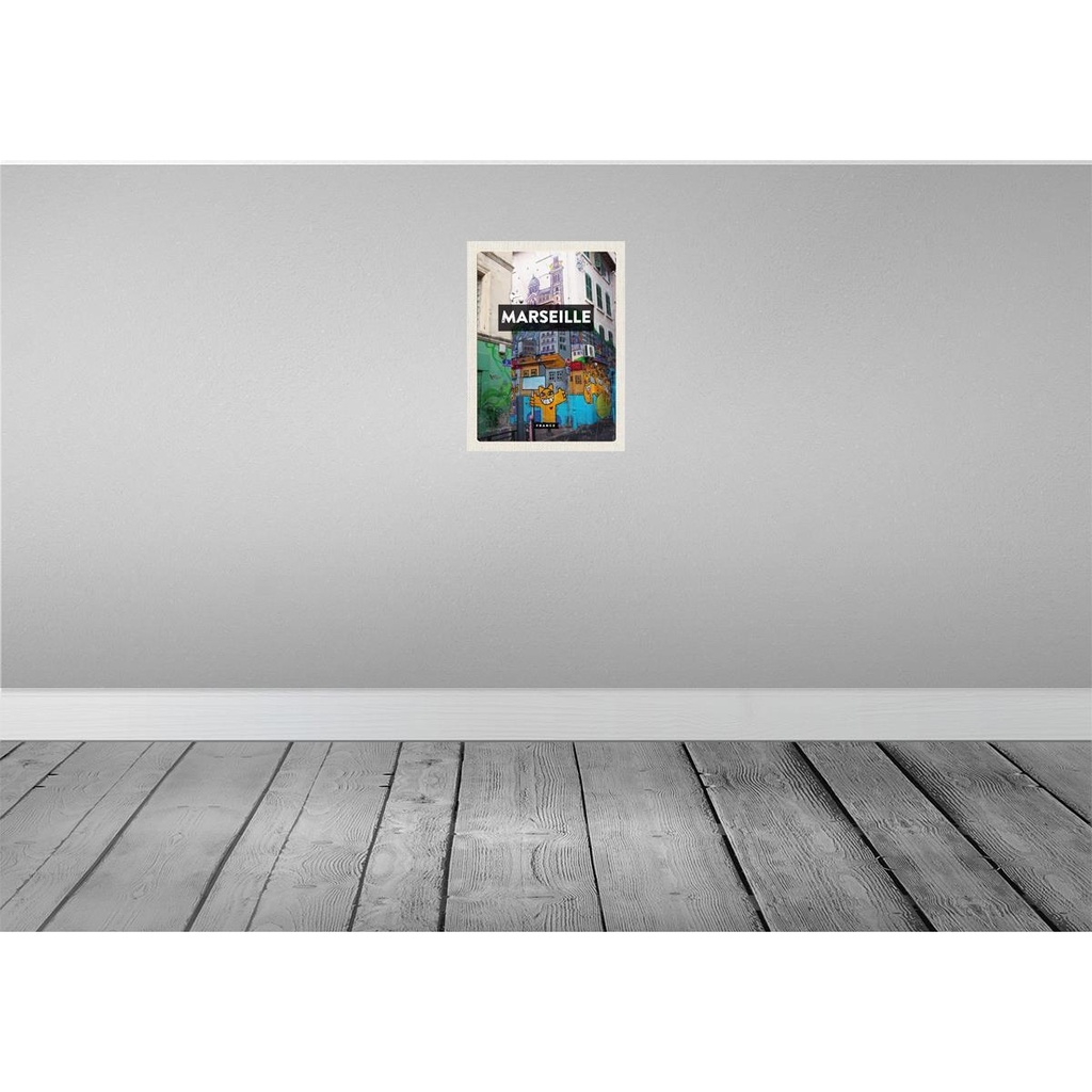 [LA-136390-H] Holzschild 40x30 cm Marseille France Reiseziel Bildmotiv Reisemotiv Abenteuer Reisen Bild 2