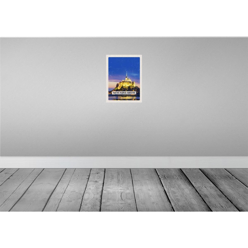 [LA-136392-H] Holzschild 40x30 cm Moint-Saint-Michel France Bildmotiv Reisemotiv Europa Bild 2