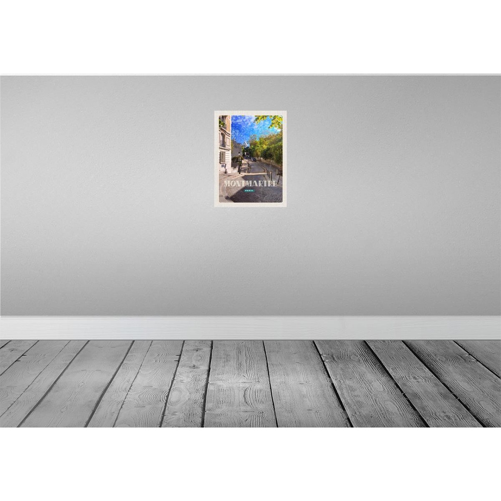 [LA-136393] Blechschild 40x30 cm Montmartre Paris Architektur Bildmotiv Reisemotiv Abenteuer Reisen Dekoration Urlaub Häuser Bild 2