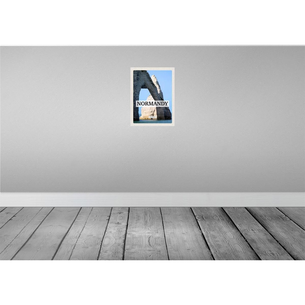 [LA-136395-H] Holzschild 40x30 cm Normandy France Reiseziel Bildmotiv Reisemotiv Straße Stadt Bild 2