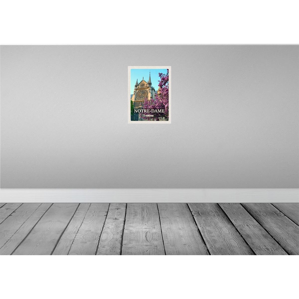 [LA-136396] Blechschild 40x30 cm Notre-Dame de Urlaub Paris Reiseziel Bildmotiv Reisemotiv Abenteuer Reisen Straße Stadt Bild 2