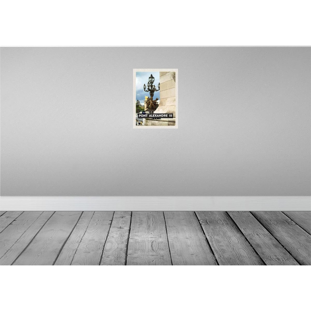 [LA-136398-H] Holzschild 40x30 cm Point Alexander III Paris Bildmotiv Reisemotiv Straße Stadt Bild 2