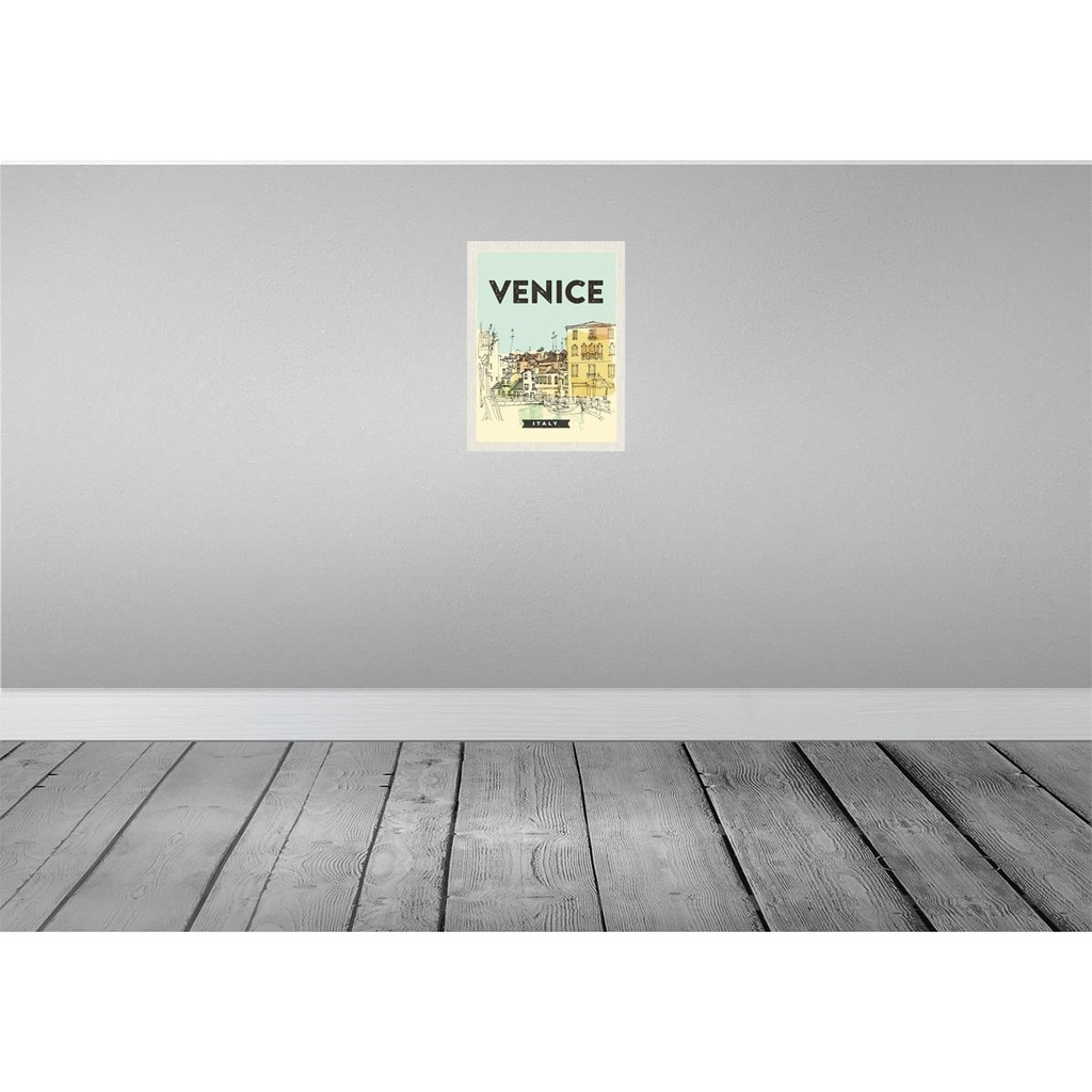 [LA-136405-H] Holzschild 40x30 cm Venice Italy malerisches Bild Bildmotiv Reisemotiv Straße Stadt Bild 2