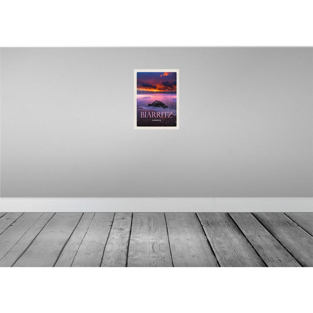 [LA-136410] Blechschild 40x30 cm Biarritz France Sonnenuntergang Bildmotiv Reisemotiv Abenteuer Reisen Urlaub Bild 2