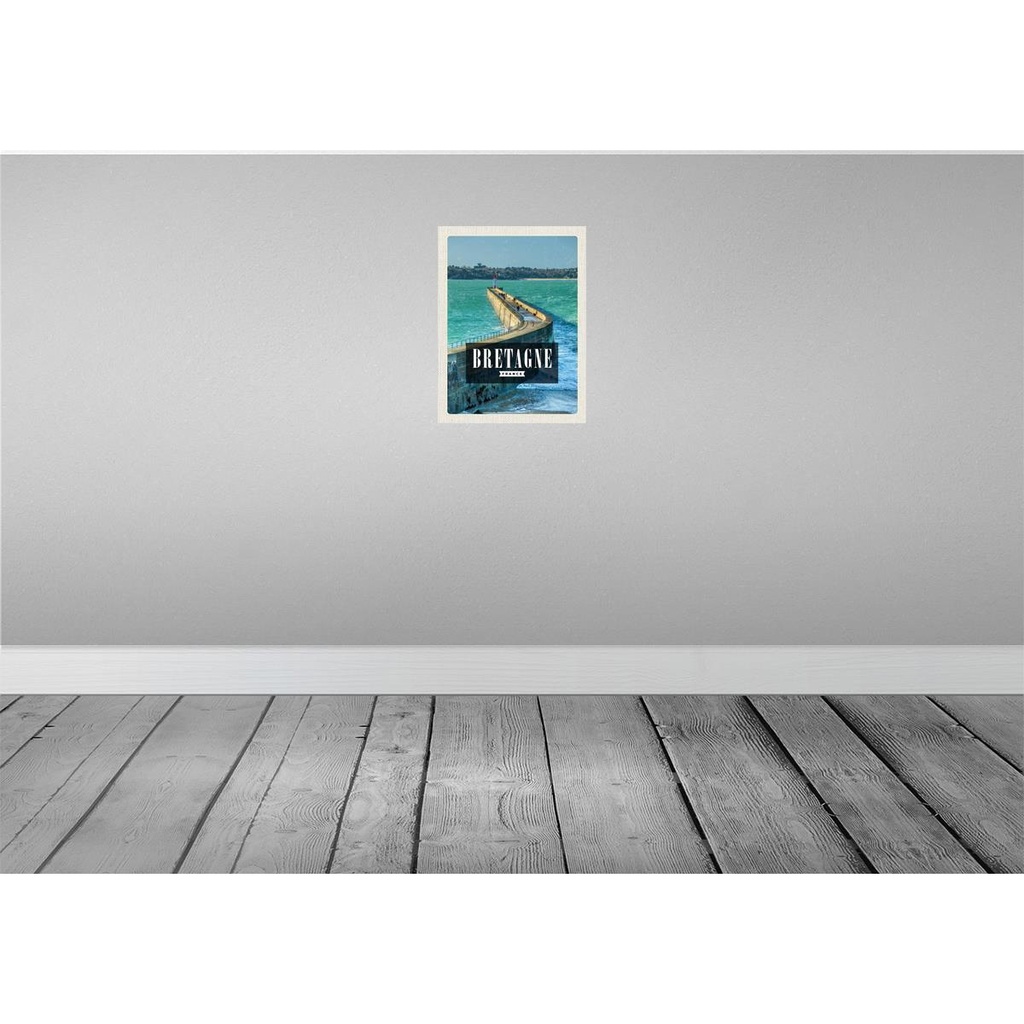 [LA-136412-H] Holzschild 40x30 cm Bretagne France Reiseziel Bildmotiv Reisemotiv Abenteuer Reisen Bild 2
