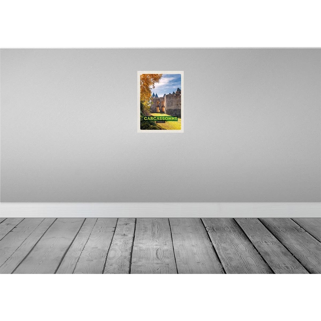 [LA-136416-H] Holzschild 40x30 cm Carcassonne France Reiseziel Bildmotiv Reisemotiv Abenteuer Reisen Bild 2