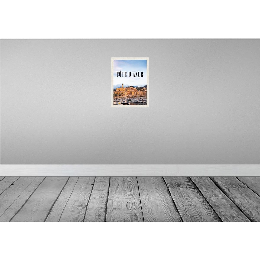 [LA-136419-H] Holzschild 40x30 cm Cote d'azur France Panorama Bild Bildmotiv Reisemotiv Europa Bild 2