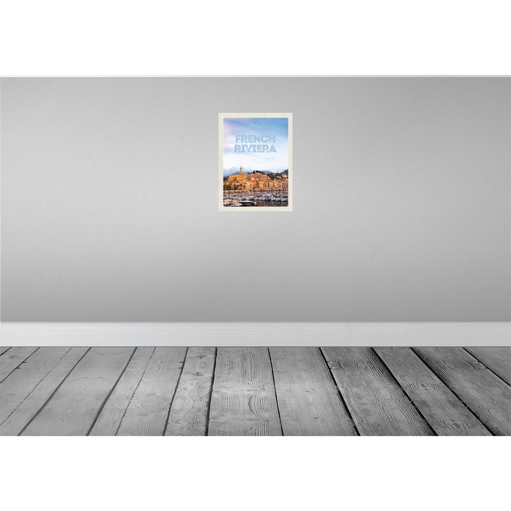 [LA-136421] Blechschild 40x30 cm French Riviera Panorama Bild Bildmotiv Reisemotiv Abenteuer Reisen Europa Urlaub Bild 2