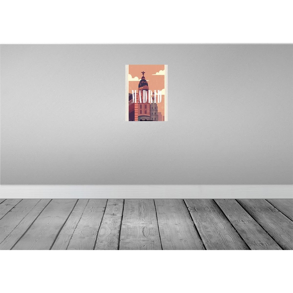 [LA-136425] Blechschild 40x30 cm Madrid Spain Urlaub Retro Vintage Bildmotiv Reisemotiv Abenteuer Reisen Straße Stadt Bild 2