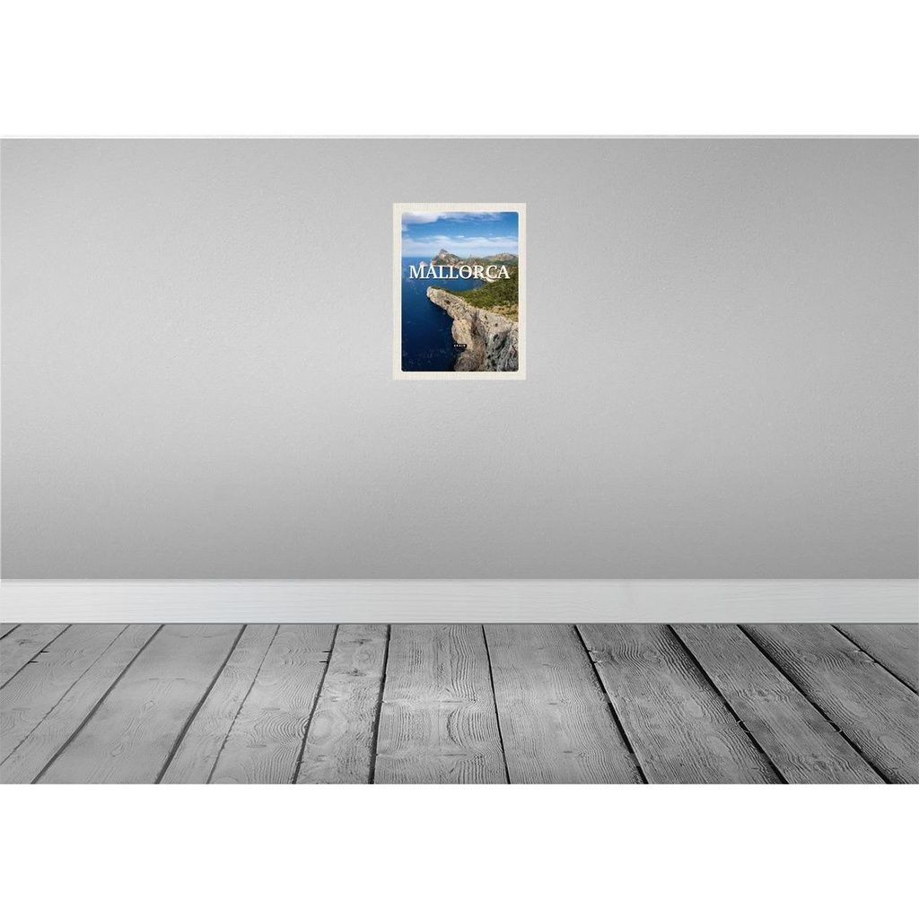 [LA-136426] Blechschild 40x30 cm Mallorca Spain Urlaub Meer Berge Retro Bildmotiv Reisemotiv Abenteuer Reisen Europa Bild 2