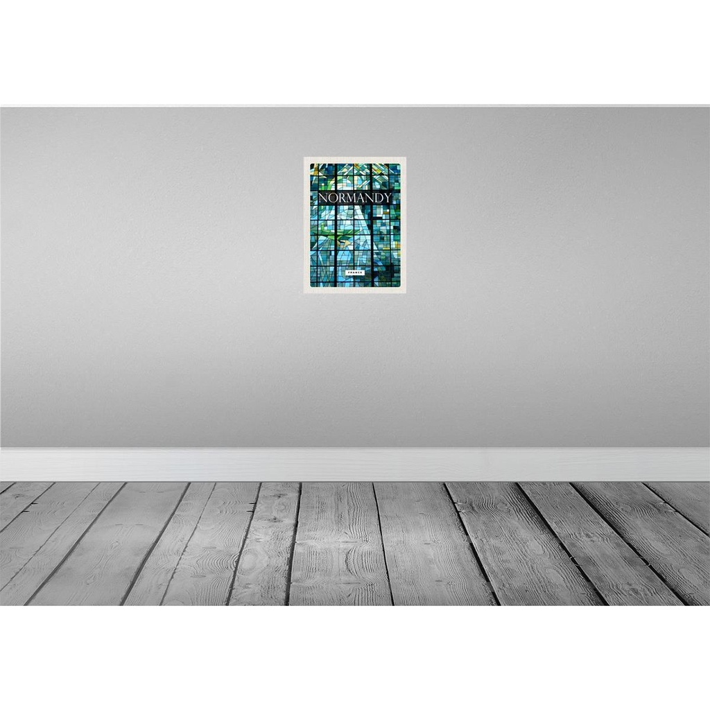 [LA-136431-H] Holzschild 40x30 cm Normandy Frnace Mosaik Kunst Bildmotiv Reisemotiv Europa Bild 2