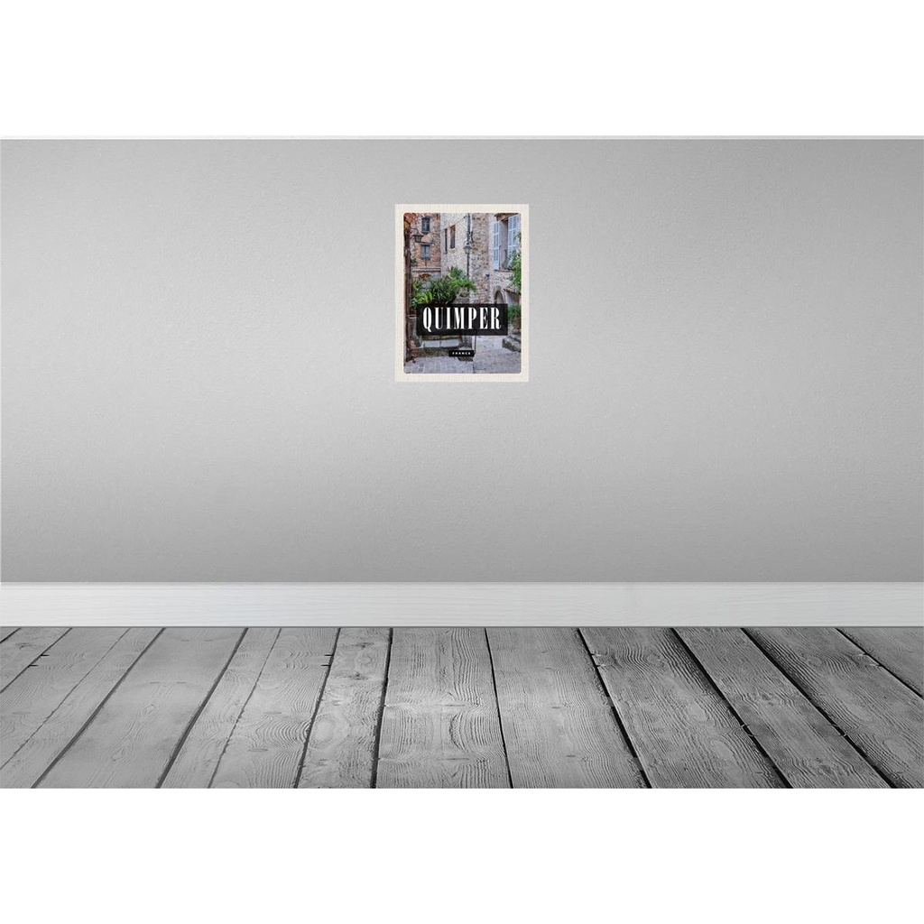 [LA-136437-H] Holzschild 40x30 cm Quimper France Architektur Steinhaus Bildmotiv Reisemotiv Europa Bild 2