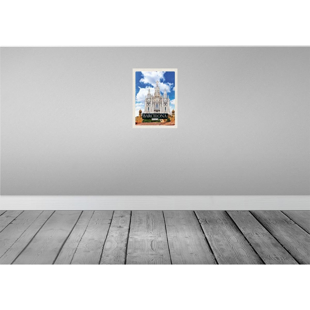[LA-136441-H] Holzschild 40x30 cm Barcelona Spain Sagrat Cor Kirche Bildmotiv Reisemotiv Abenteuer Reisen Bild 2