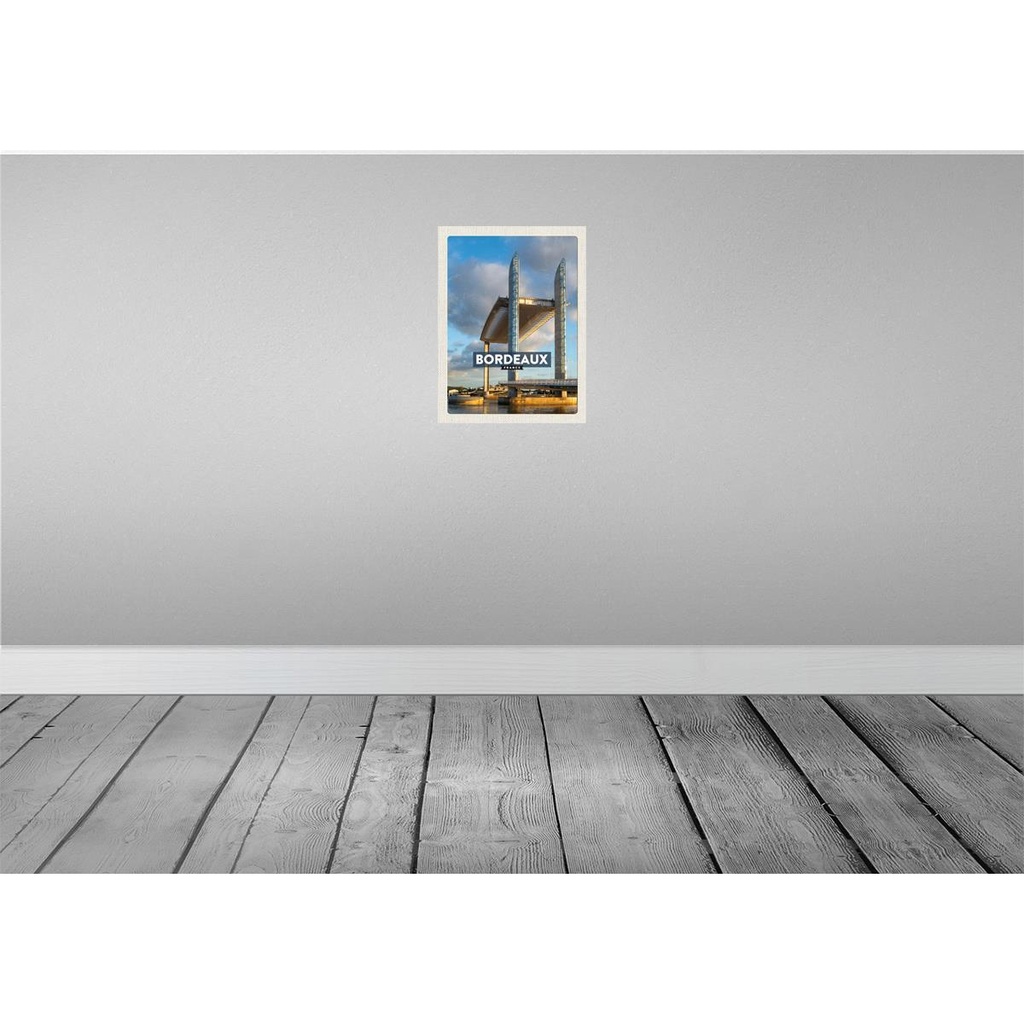 [LA-136445-H] Holzschild 40x30 cm Bordeaux France Hubbrücke Tourismus Bildmotiv Reisemotiv Abenteuer Reisen Bild 2