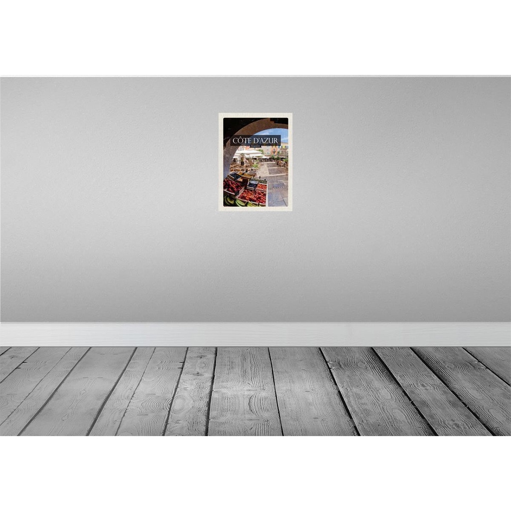 [LA-136450-H] Holzschild 40x30 cm Cote d'azur France Obstmarkt Cafe Bildmotiv Reisemotiv Europa Bild 2