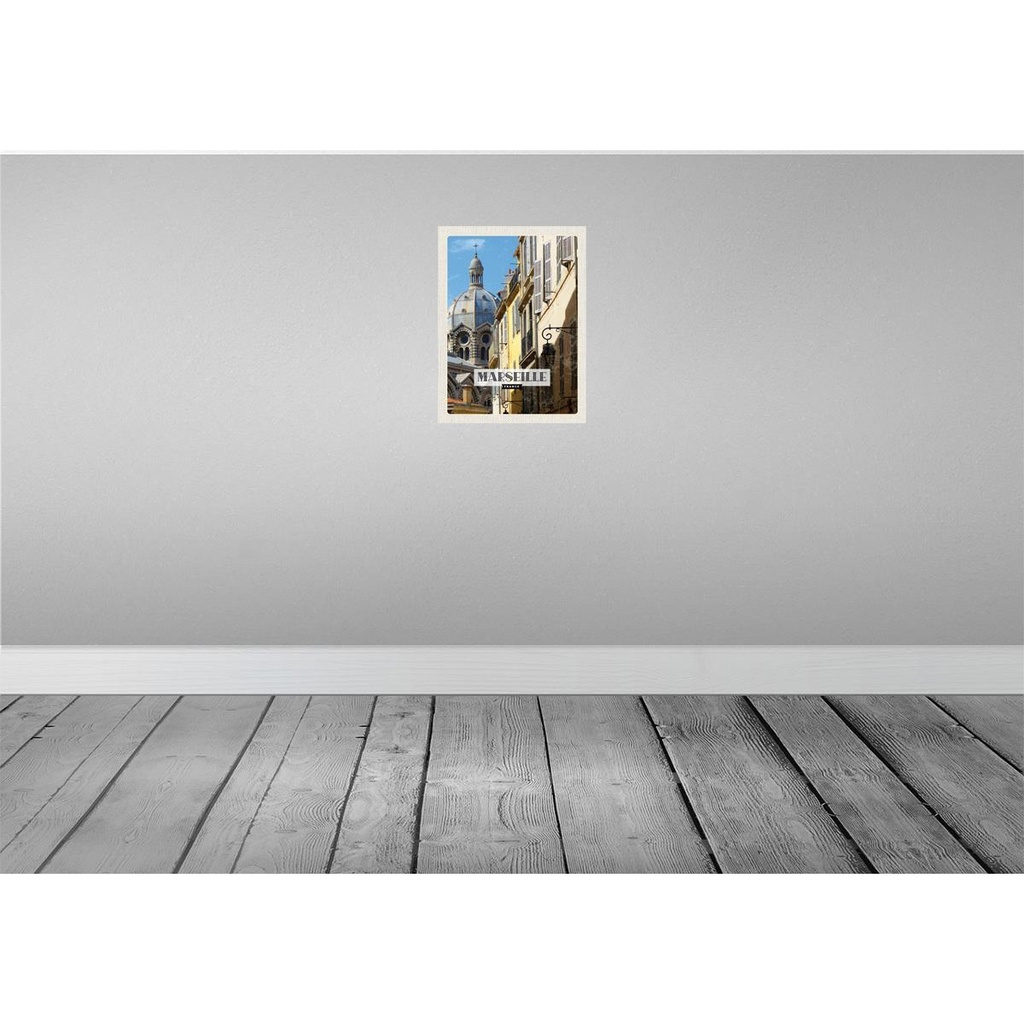 [LA-136457] Blechschild 40x30 cm Marseille France Retro Altstadt Bildmotiv Reisemotiv Abenteuer Reisen Europa Urlaub Bild 2