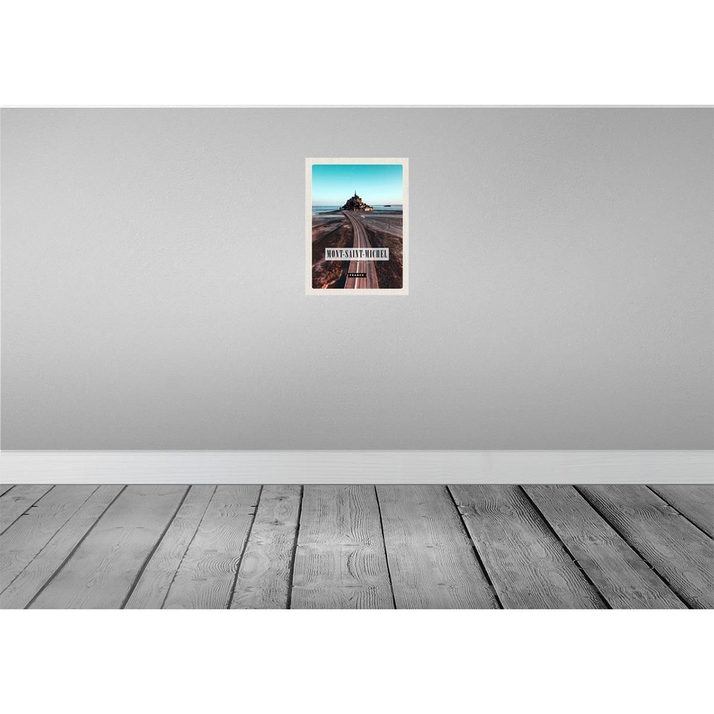 [LA-136458-H] Holzschild 40x30 cm Mont-Saint-Michel France Bildmotiv Reisemotiv Europa Bild 2