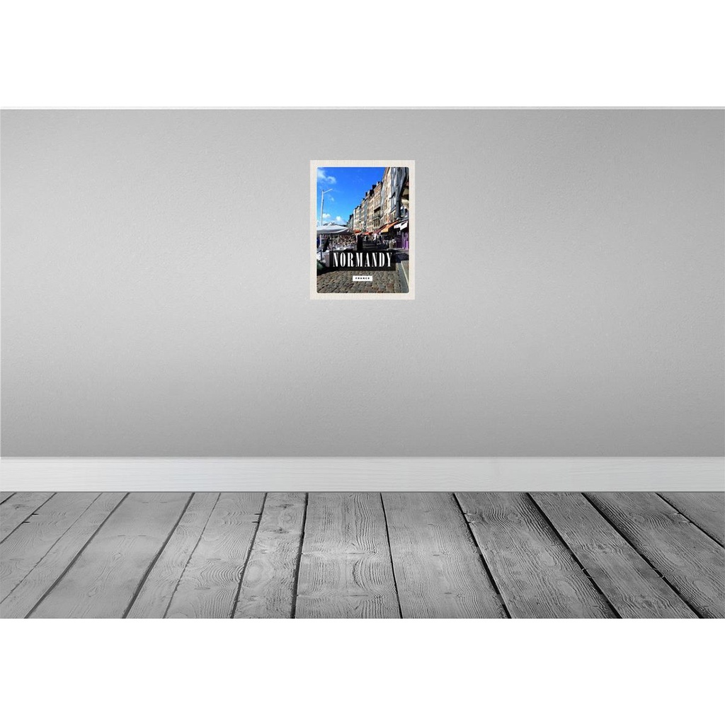 [LA-136461] Blechschild 40x30 cm Normandy France Stadt Bildmotiv Reisemotiv Abenteuer Reisen Straße Urlaub Bild 2