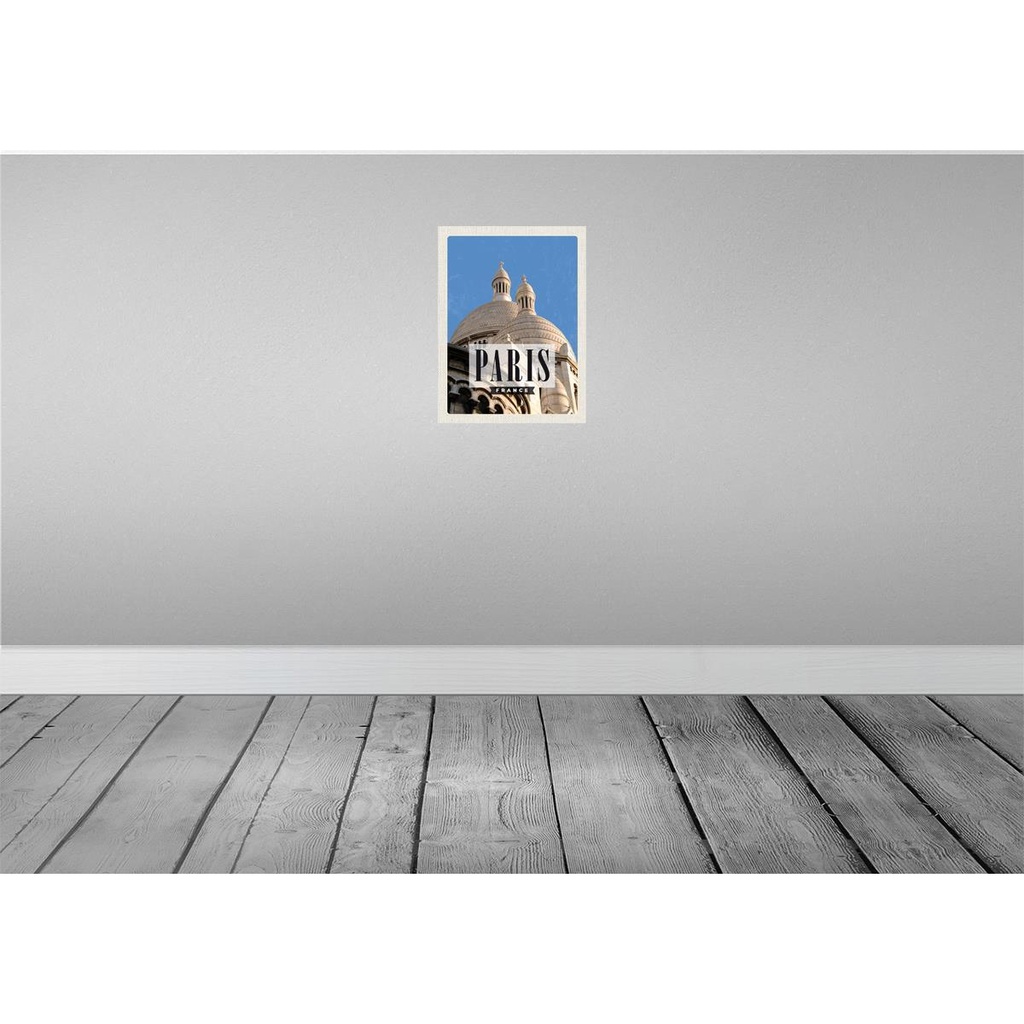 [LA-136463-H] Holzschild 40x30 cm Paris France Architektur Bildmotiv Reisemotiv Straße Stadt Bild 2