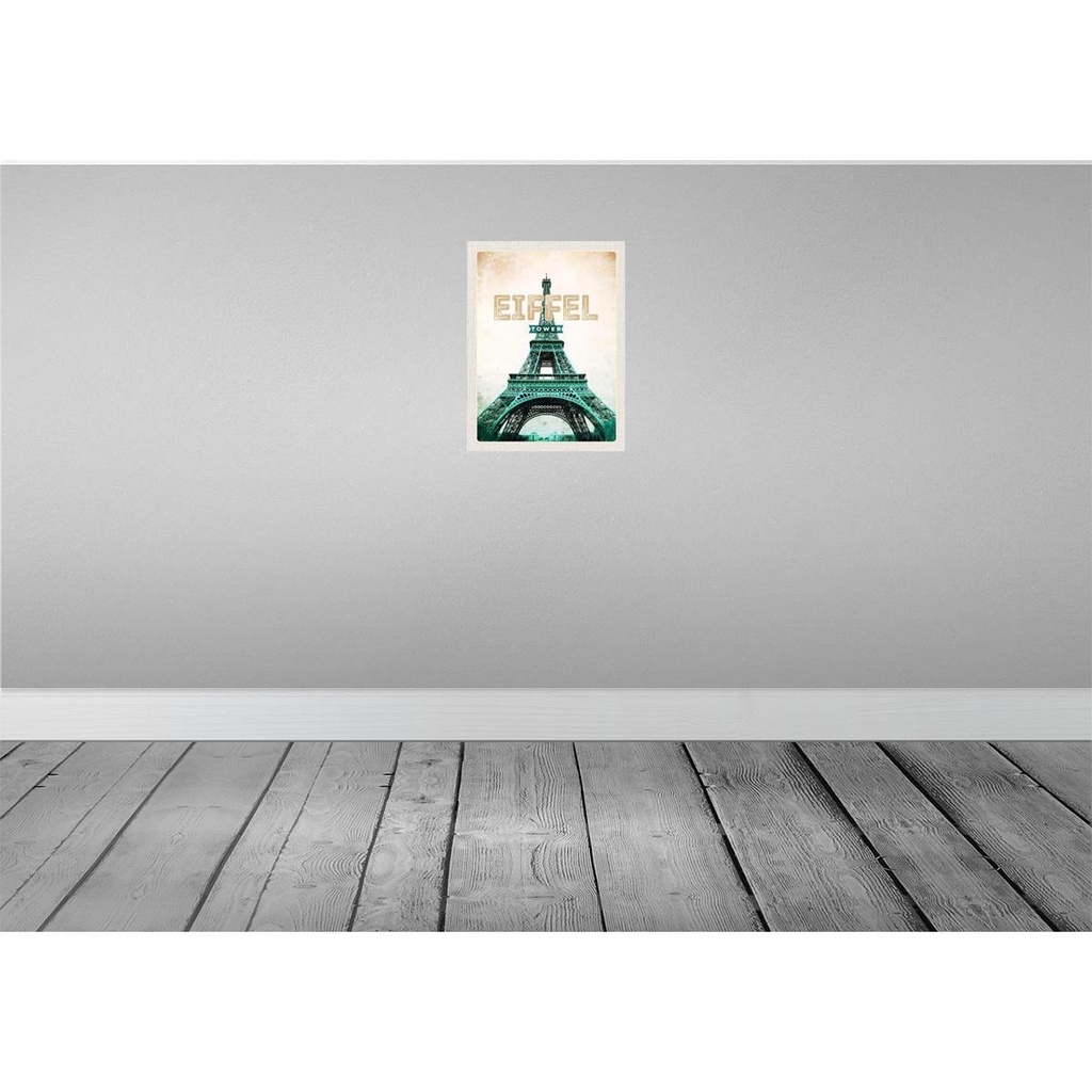 [LA-136474-H] Holzschild 40x30 cm Eiffel Tower Retro Tourismus Bildmotiv Reisemotiv Abenteuer Reisen Bild 2