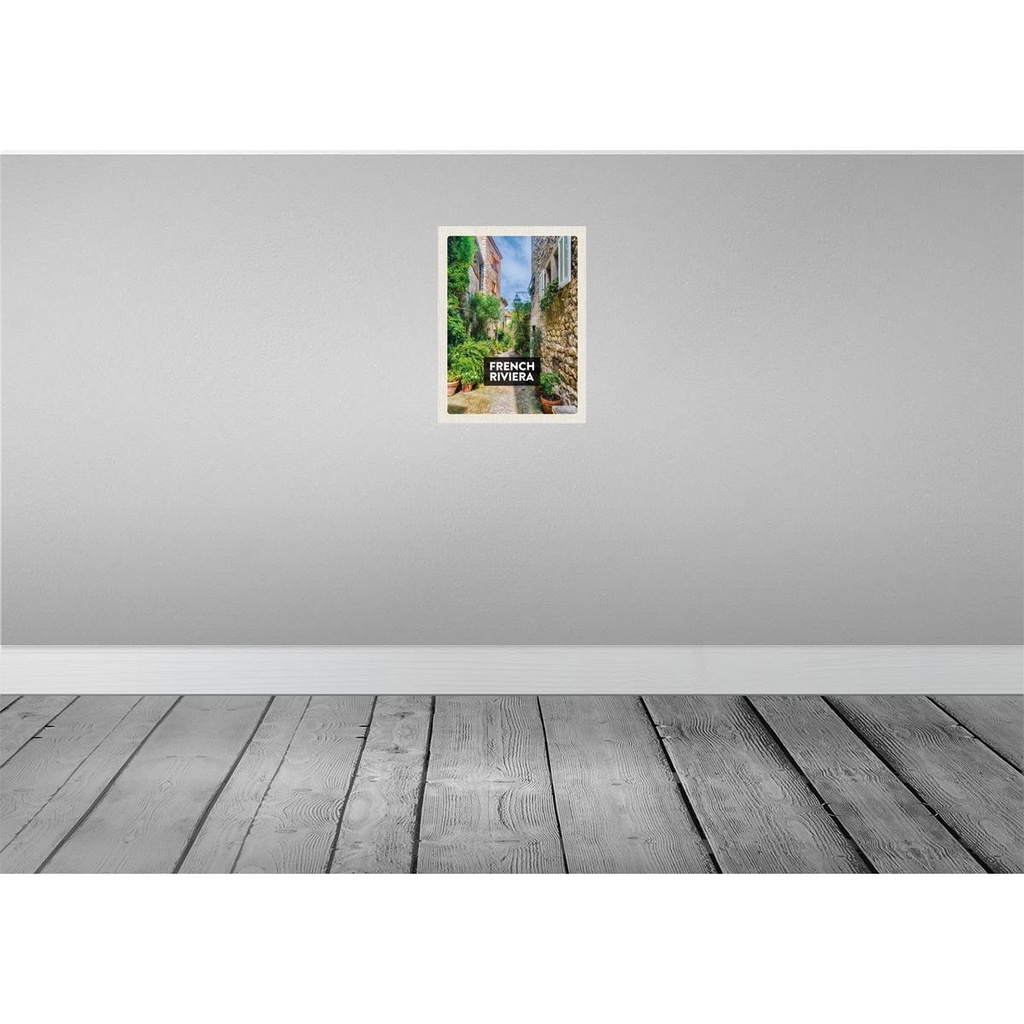 [LA-136475-H] Holzschild 40x30 cm French Riviera Altstadt Bildmotiv Reisemotiv Straße Stadt Bild 2