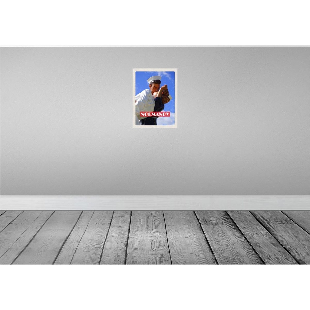 [LA-136482-H] Holzschild 40x30 cm Normandy France Mémorial de Caen Bildmotiv Reisemotiv Europa Bild 2