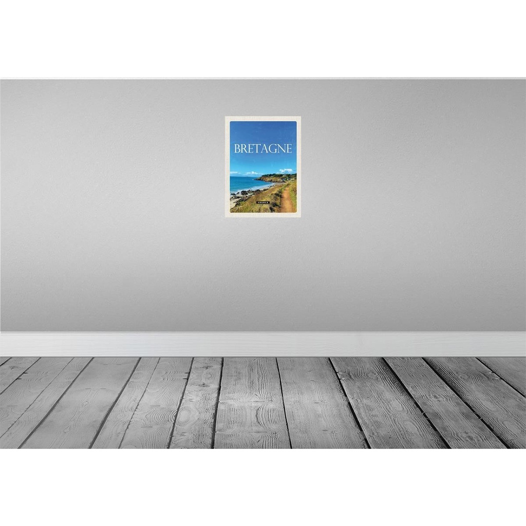 [LA-136488-H] Holzschild 40x30 cm Bretagne FranceReiseziel Bildmotiv Reisemotiv Straße Stadt Bild 2