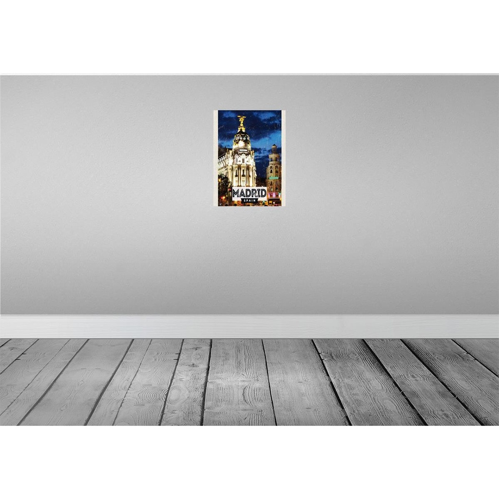 [LA-136495] Blechschild 40x30 cm Madrid Spain Urlaub Retro Nacht Poster Bildmotiv Reisemotiv Abenteuer Reisen Europa Bild 2