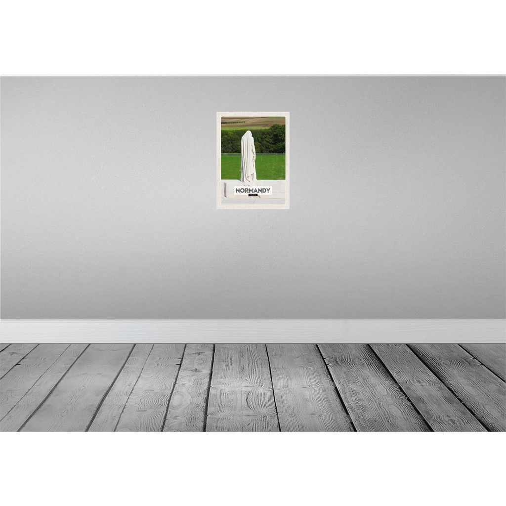 [LA-136498-H] Holzschild 40x30 cm Normandy France Skulptur Bildmotiv Reisemotiv Straße Stadt Bild 2