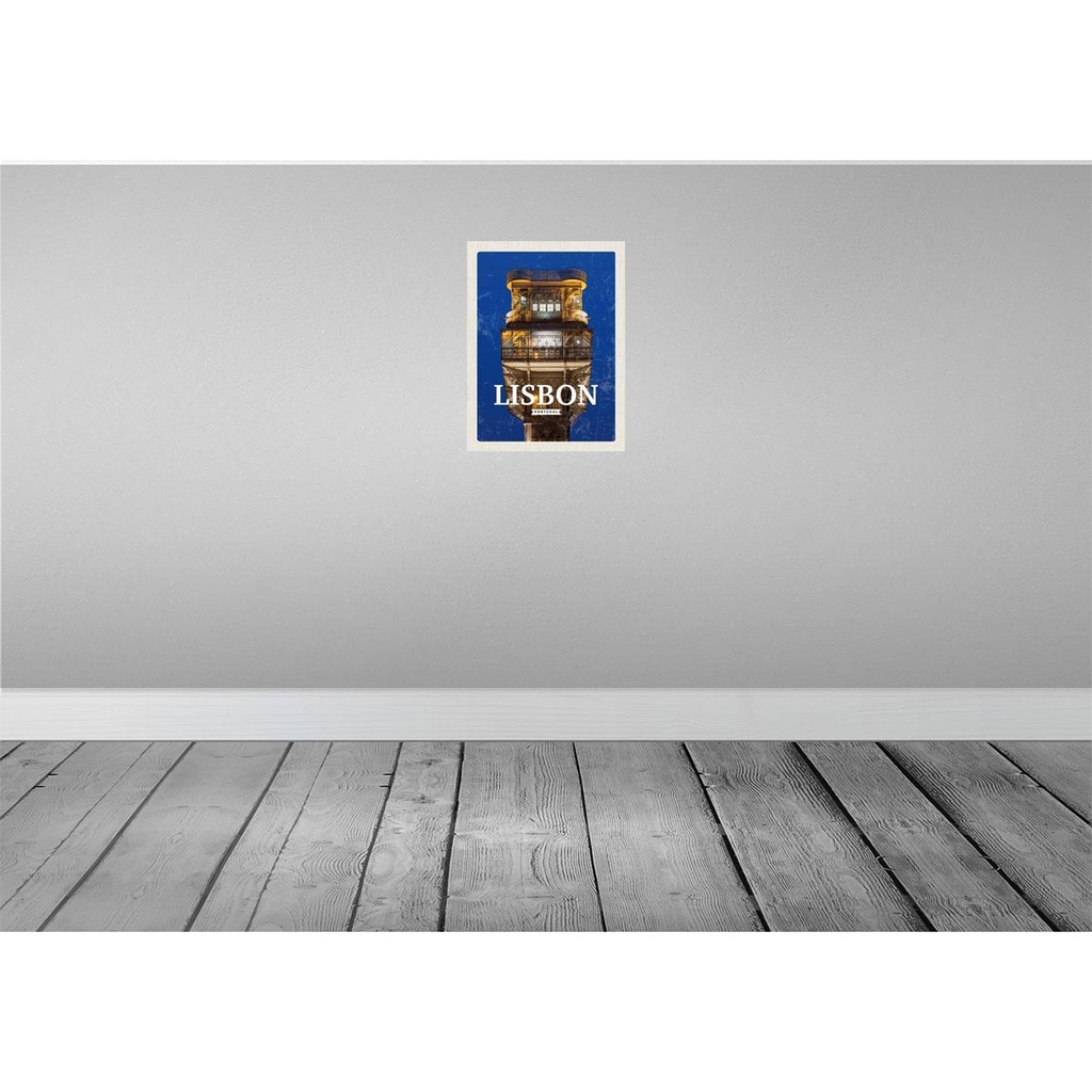 [LA-136508-H] Holzschild 40x30 cm Lisbon Portugal Architektur Retro Bildmotiv Reisemotiv Europa Bild 2