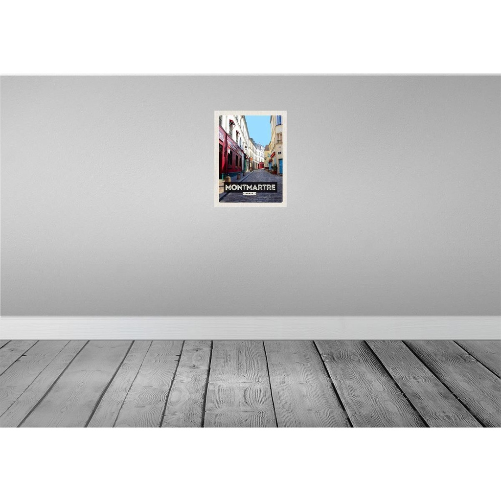 [LA-136511] Blechschild 40x30 cm Montmartre Paris Altstadt Bildmotiv Reisemotiv Abenteuer Reisen Straße Stadt Urlaub Bild 2