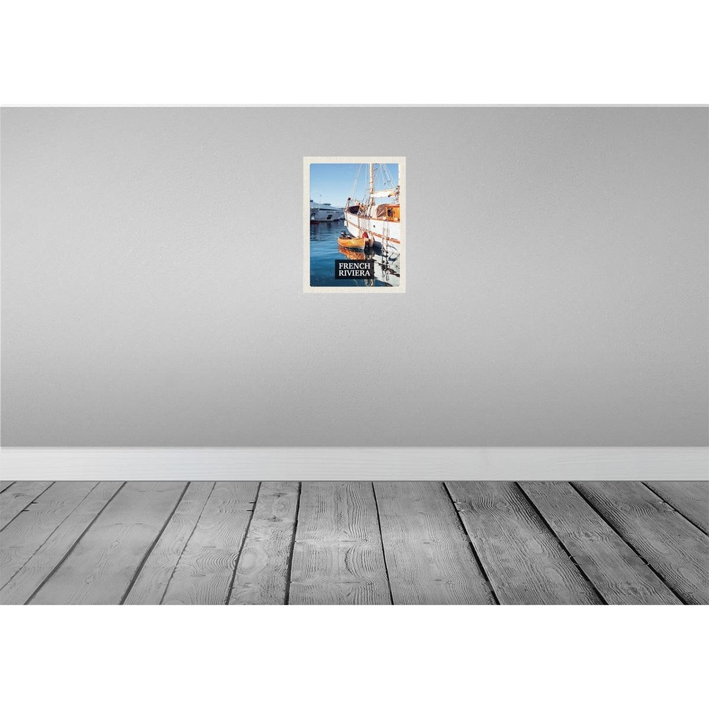 [LA-136519-H] Holzschild 40x30 cm French Riviera Urlaubsort Retro Bildmotiv Reisemotiv Europa Bild 2