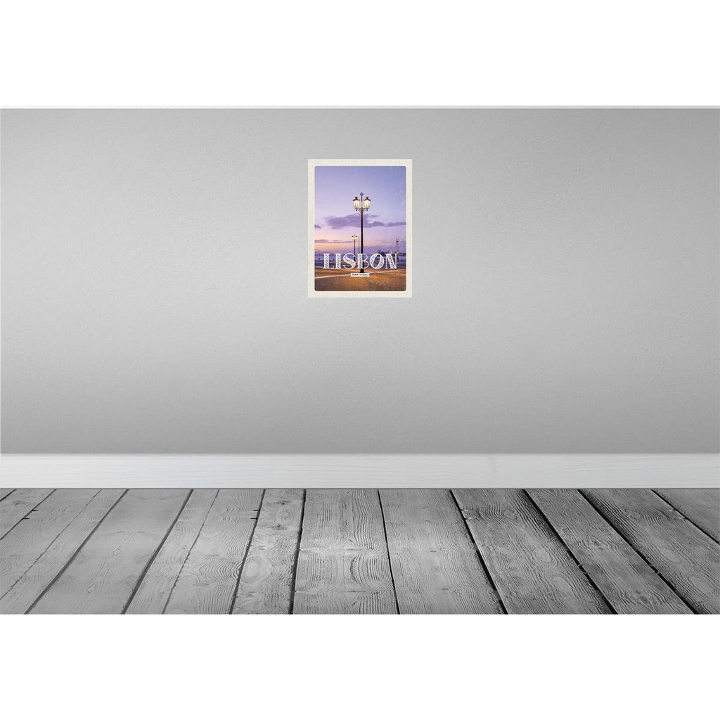 [LA-136532] Blechschild 40x30 cm Lisbon Portugal Sonnenuntergang Bildmotiv Reisemotiv Abenteuer Reisen Europa Urlaub Bild 2