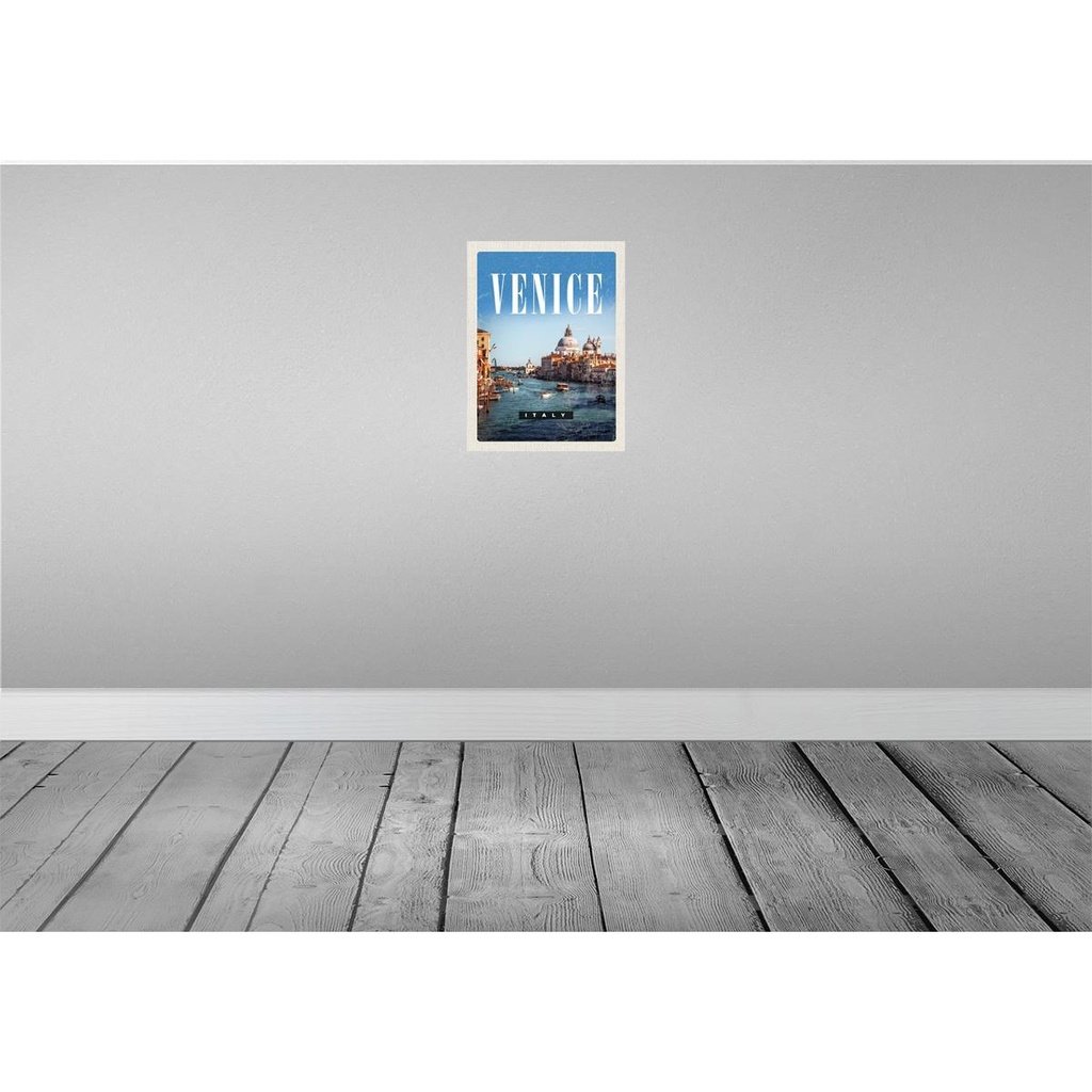 [LA-136537-H] Holzschild 40x30 cm Venice Italy Kathedrale Bildmotiv Reisemotiv Straße Stadt Bild 2