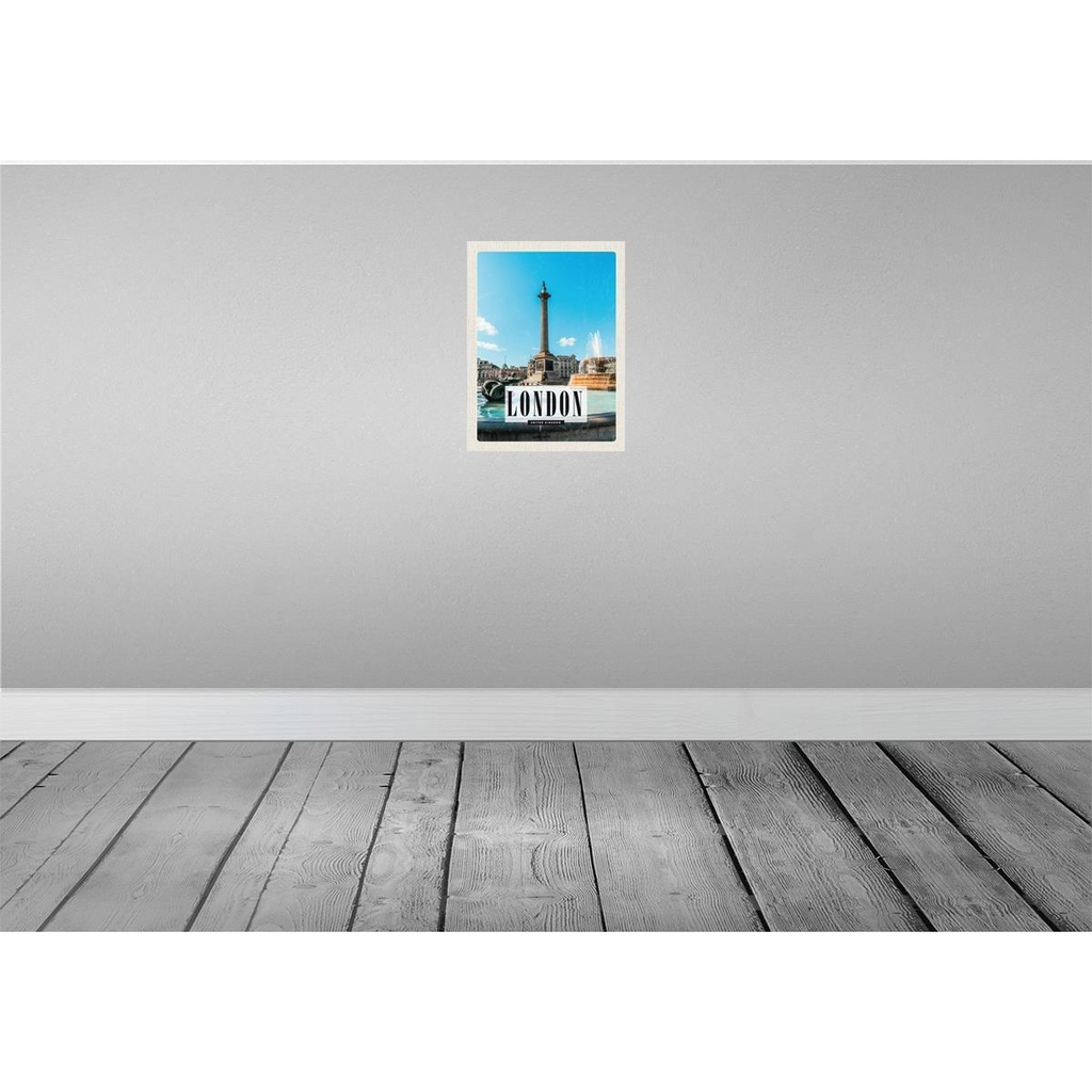 [LA-136540-H] Holzschild 40x30 cm London UK Brunnen Trafalgar Square Bildmotiv Reisemotiv England Bild 2