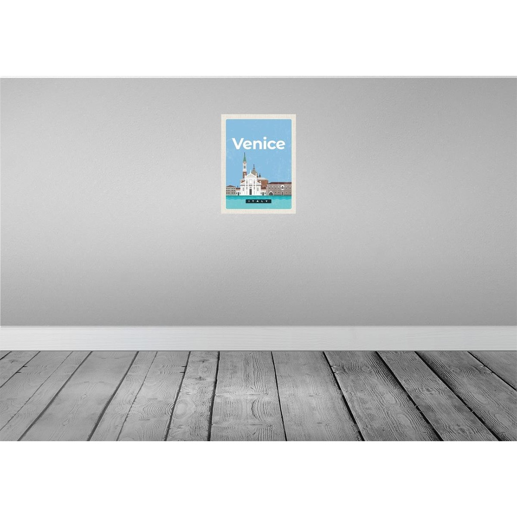 [LA-136543-H] Holzschild 40x30 cm Venice Italy Ansicht Bild Straße Stadt Bild 2