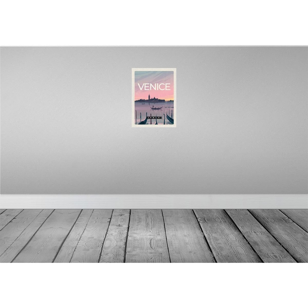 [LA-136548-H] Holzschild 40x30 cm Venice Italy Boot malerisches Bild Bildmotiv Reisemotiv Europa Bild 2