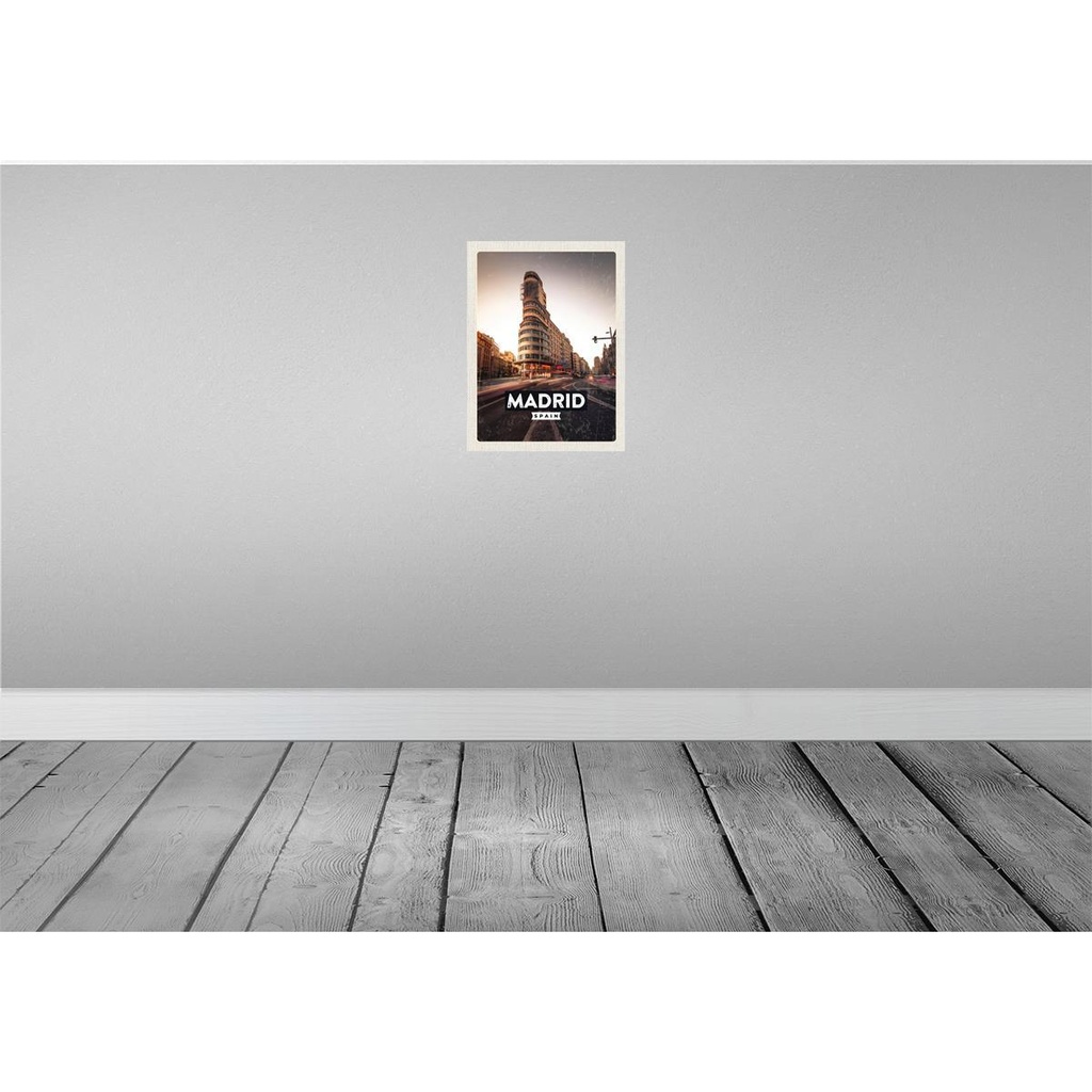 [LA-136551-H] Holzschild 40x30 cm Madrid Die Calle Gran Vía Shopping Bildmotiv Reisemotiv Europa Bild 2