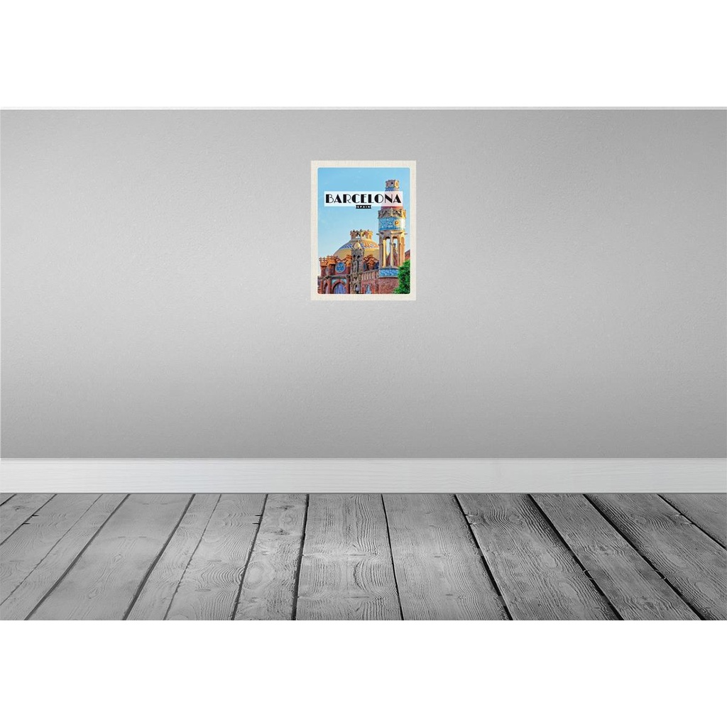 [LA-136554] Blechschild 40x30 cm BarcelonaMosaikstil Bildmotiv Reisemotiv Abenteuer Reisen Straße Stadt Urlaub Bild 2